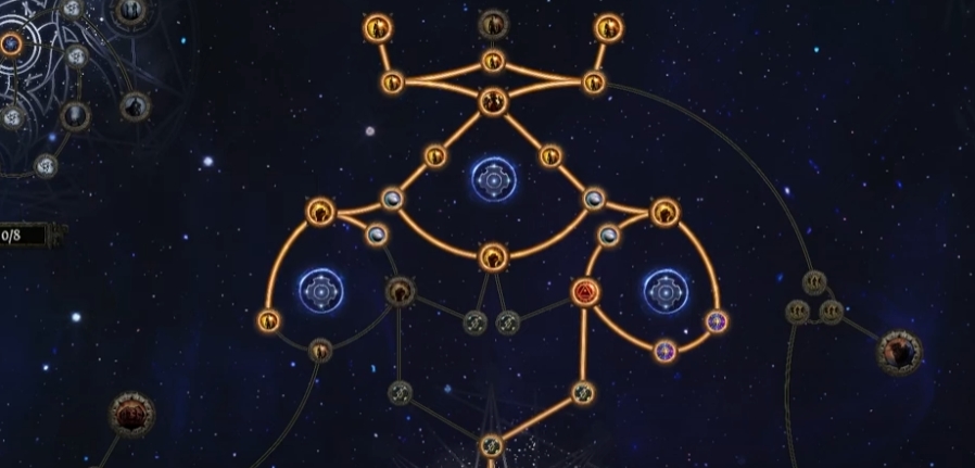 showing how i selecting poe2 Rogue Exiles nodes